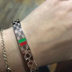 Rose Gold Love Red and Green Bangle